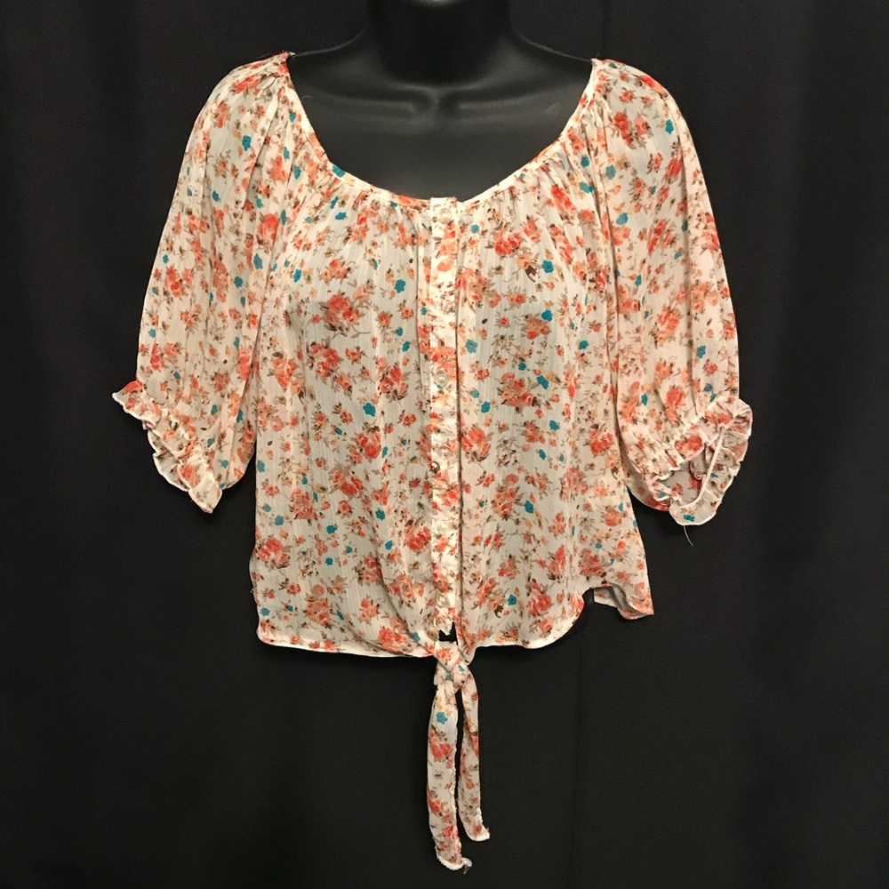 Floral chaiffon flowy crop top